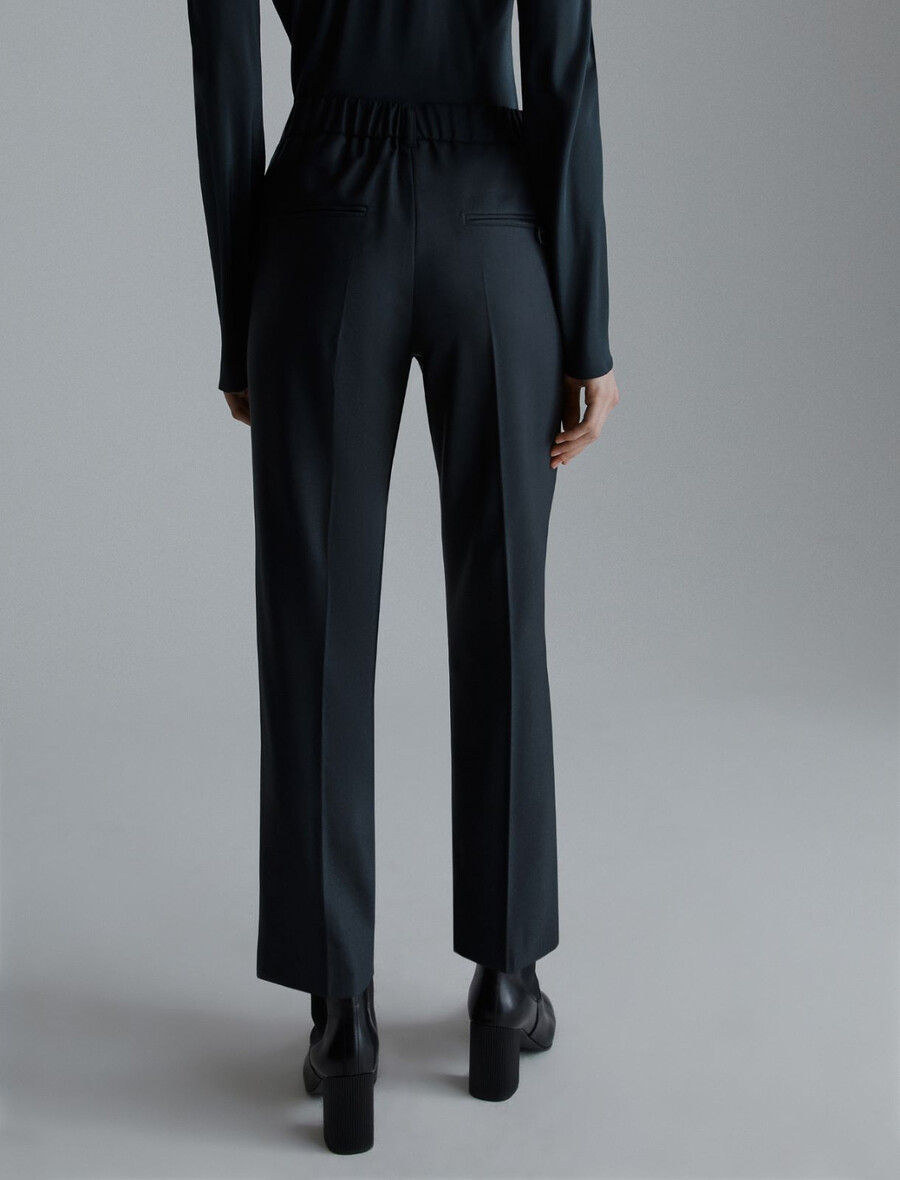 schmale gabardinehose - dunkelgrau