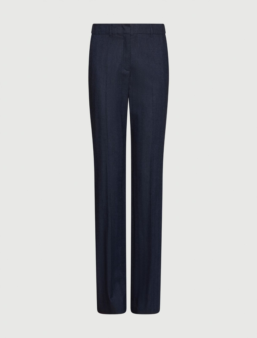 schmale hose in denim-optik – marineblau
