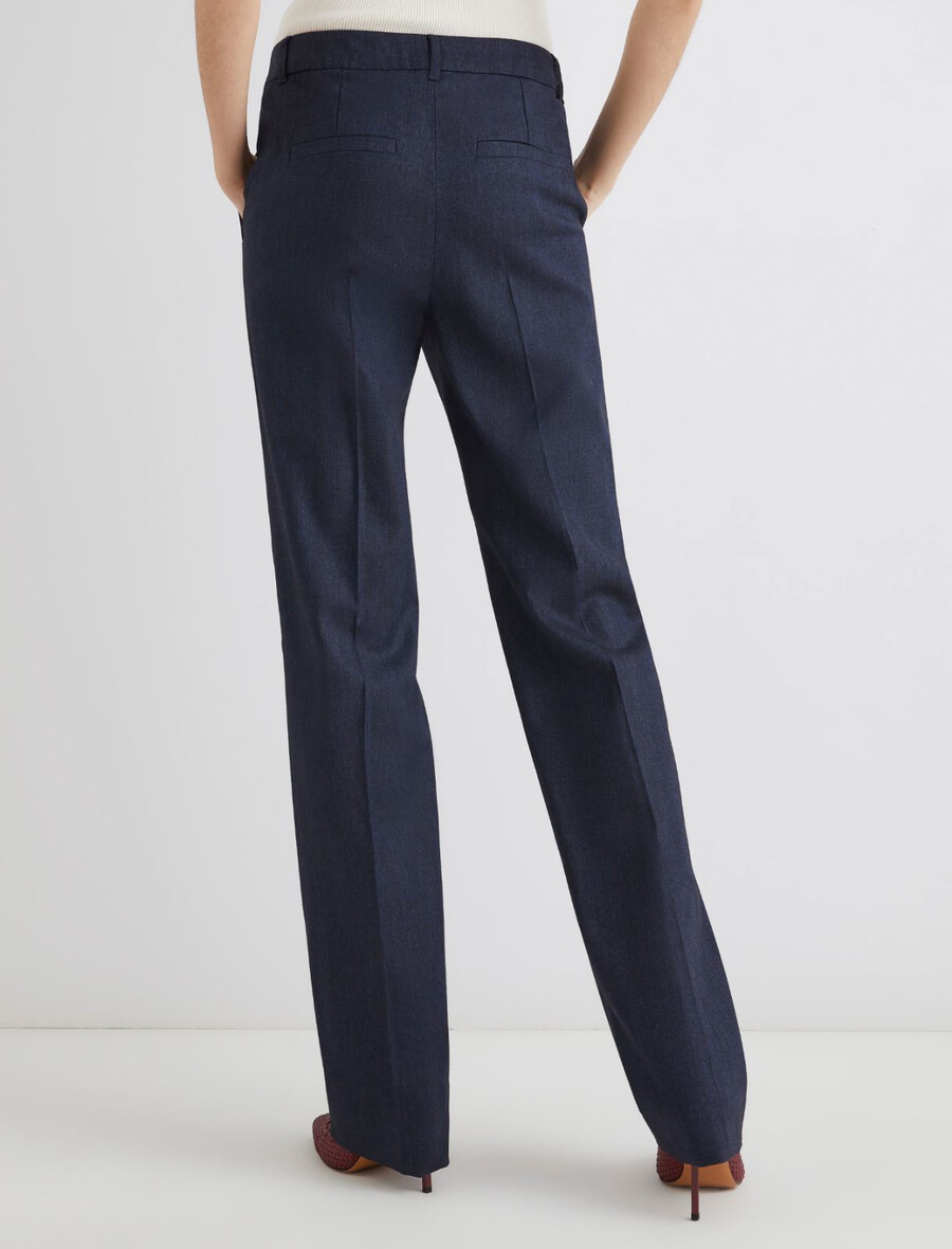schmale hose in denim-optik – marineblau