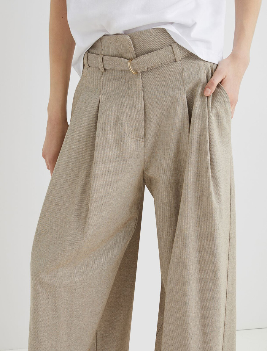 stretch-palazzo-hose - haselnussbraun