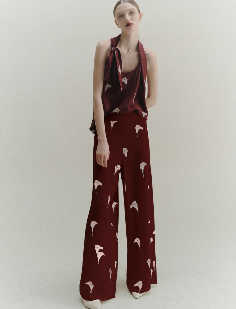 weite voile-hose - natur