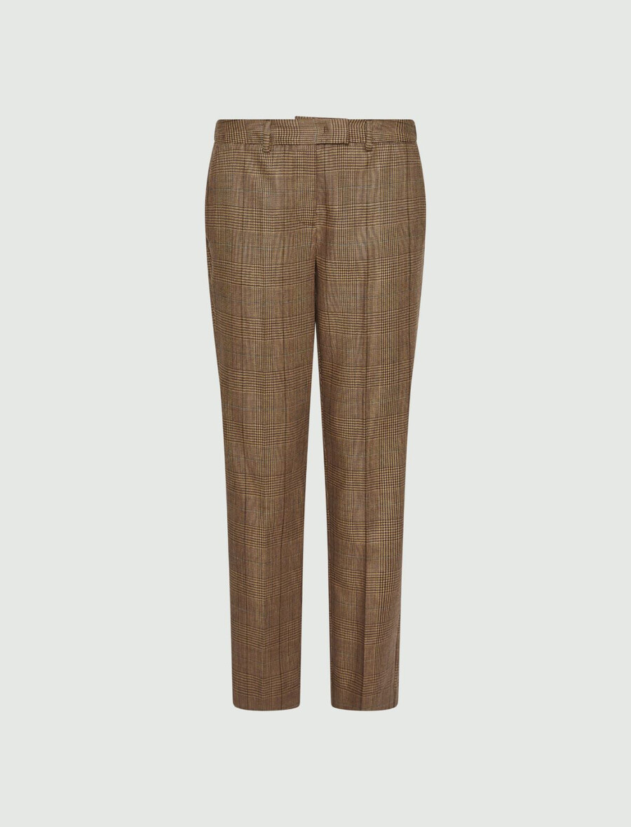 schmal geschnittene leichte wollhose - honey