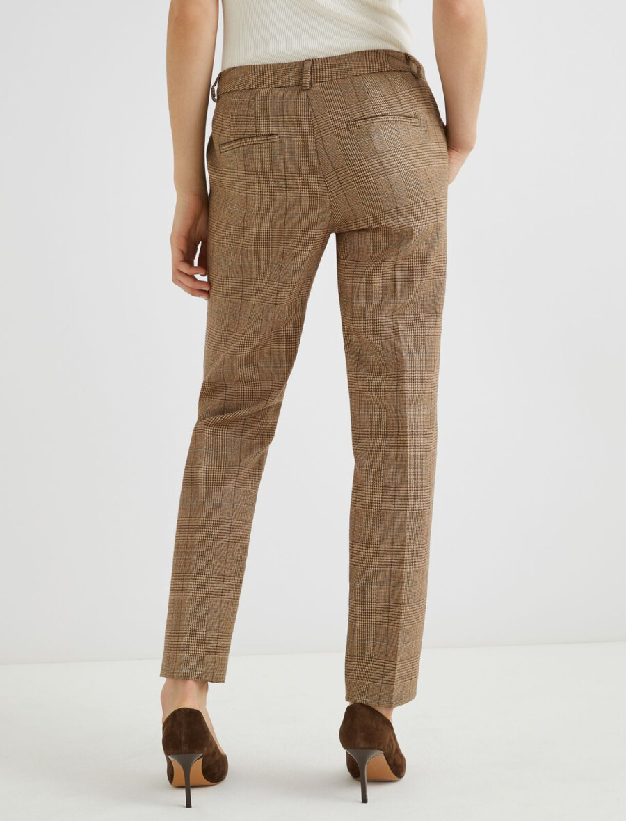 schmal geschnittene leichte wollhose - honey