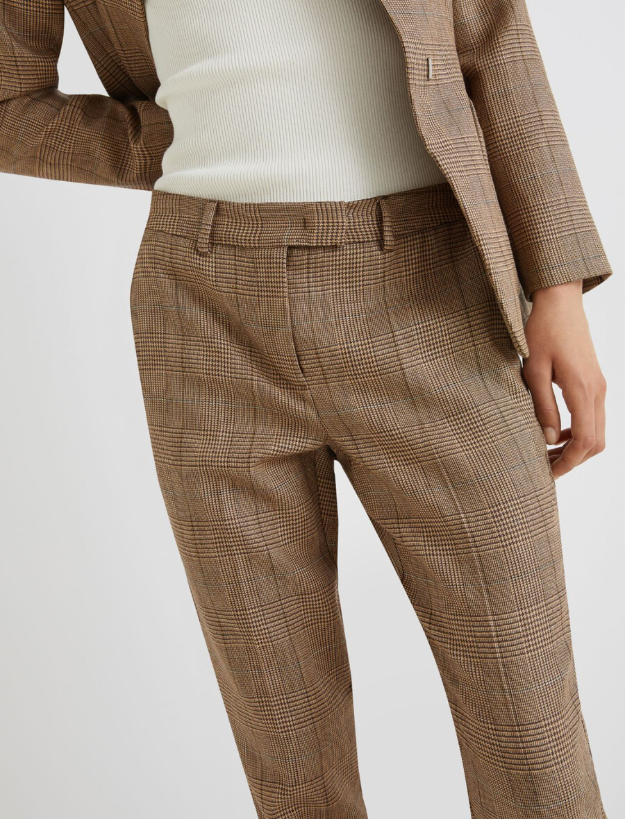 schmal geschnittene leichte wollhose - honey