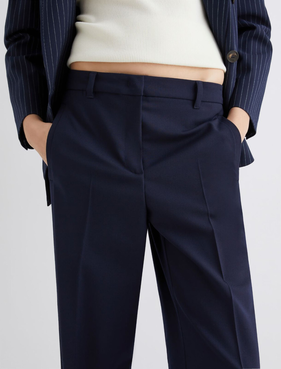 faltenhose - marineblau