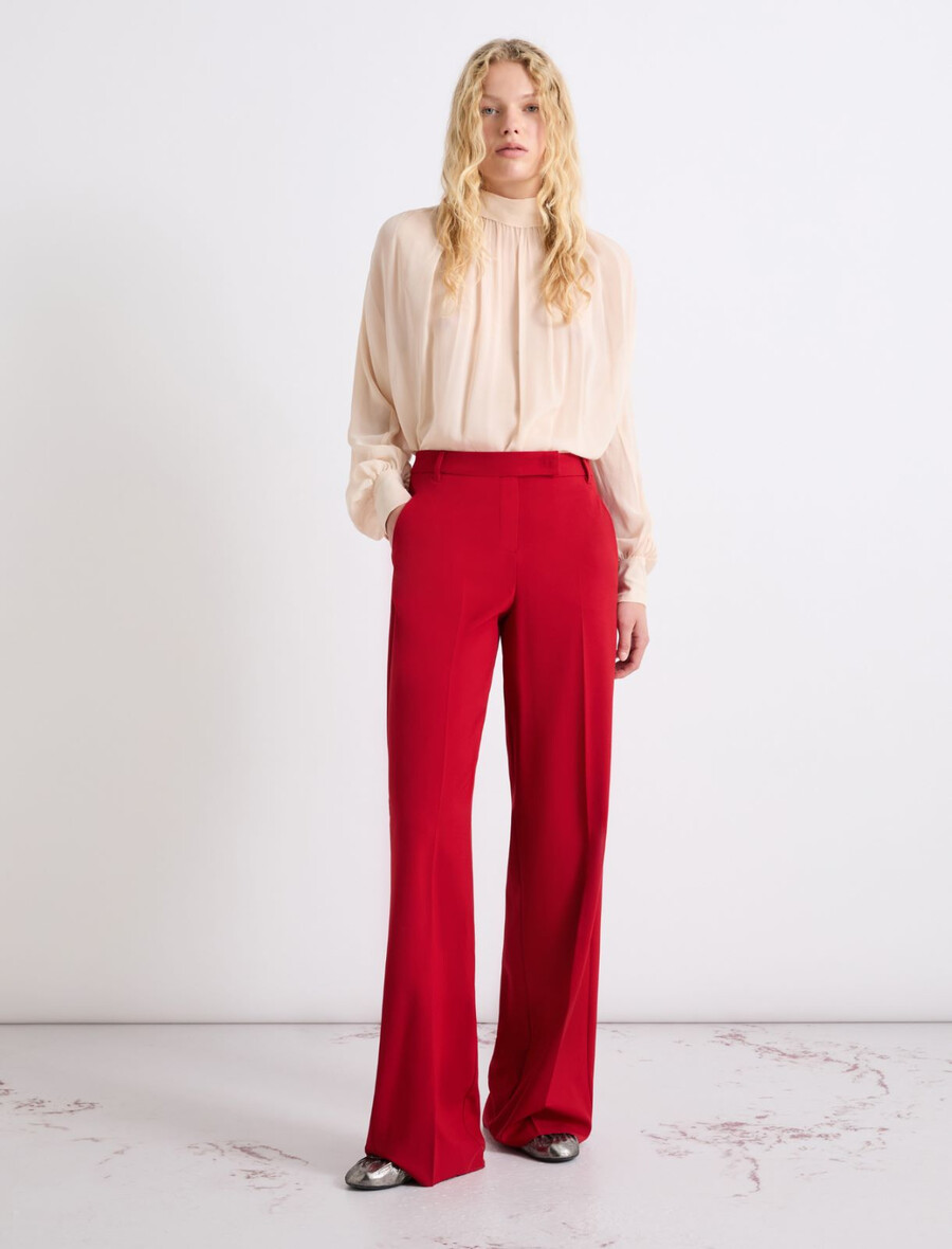 stretchhose mit lockerer passform – rot
