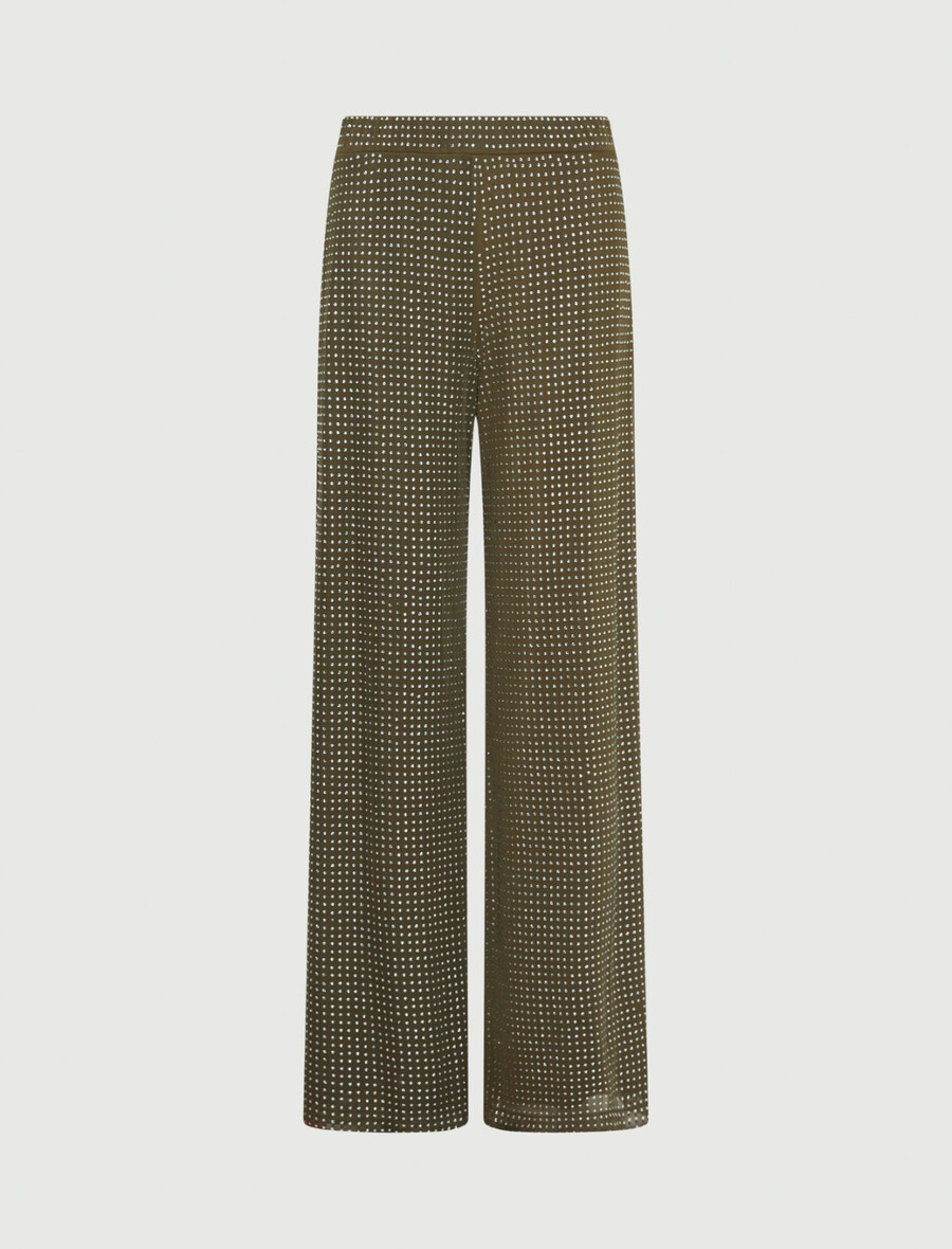 jerseyhose mit strassdetails - kaki