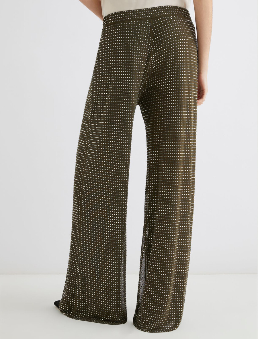 jerseyhose mit strassdetails - kaki