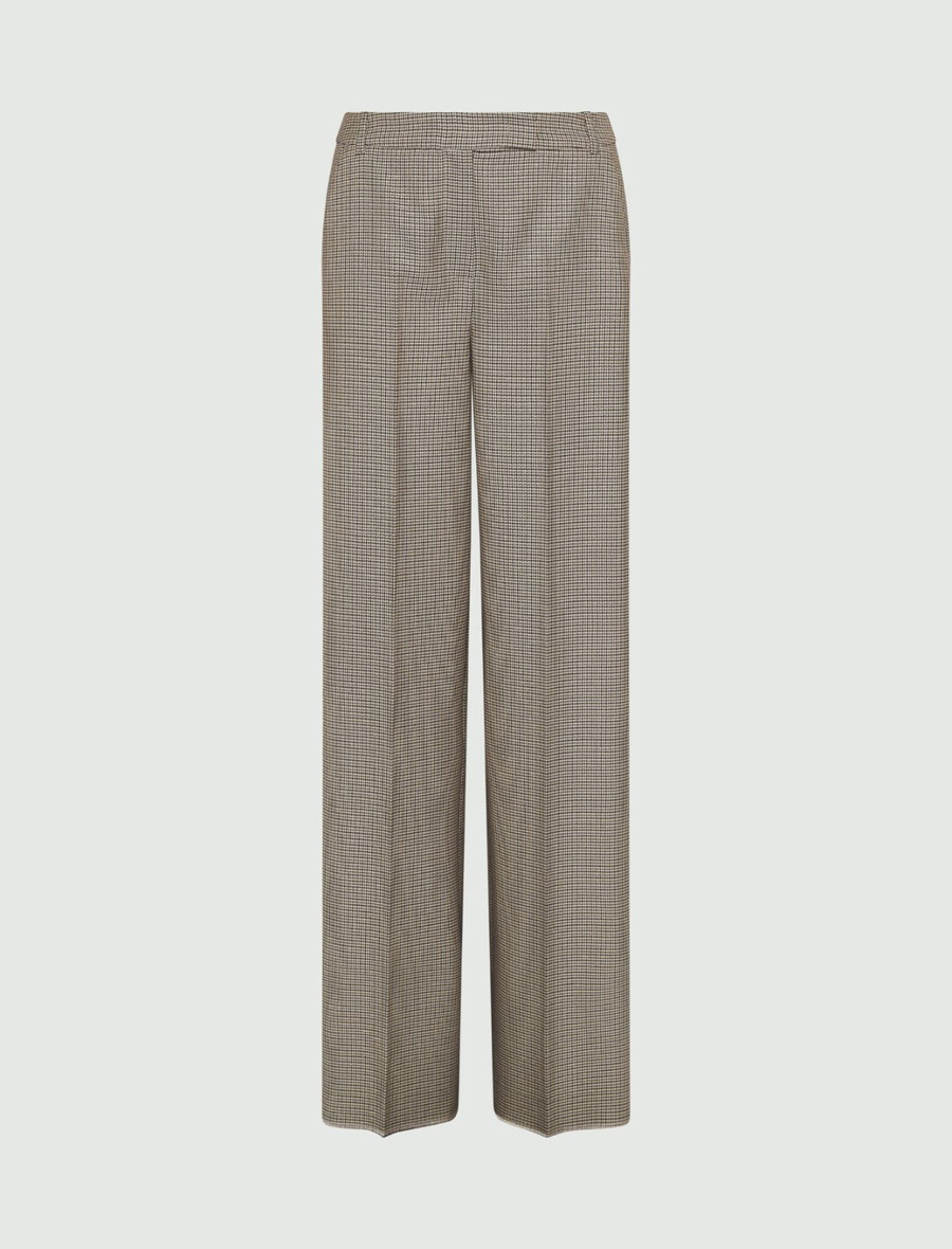 weit geschnittene hose mit lurex-verzierung - natur