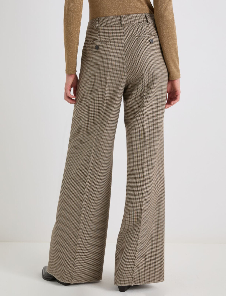 weit geschnittene hose mit lurex-verzierung - natur