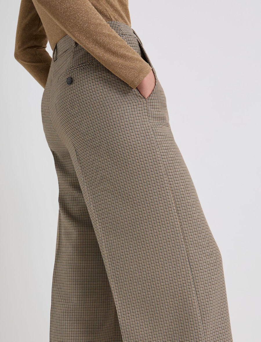 weit geschnittene hose mit lurex-verzierung - natur