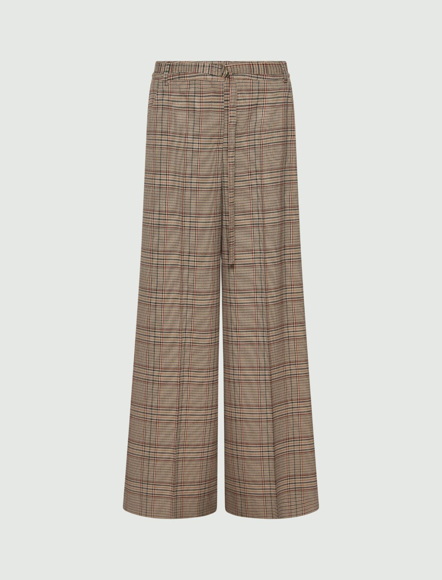 weit geschnittene stretchhose – beige