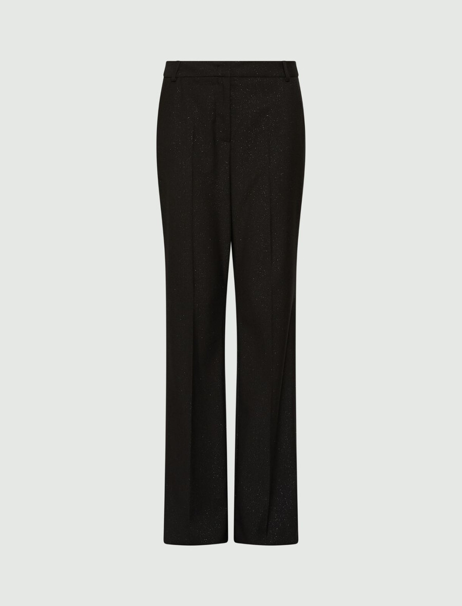 ausgestellte stretch-viskosehose - schwarz