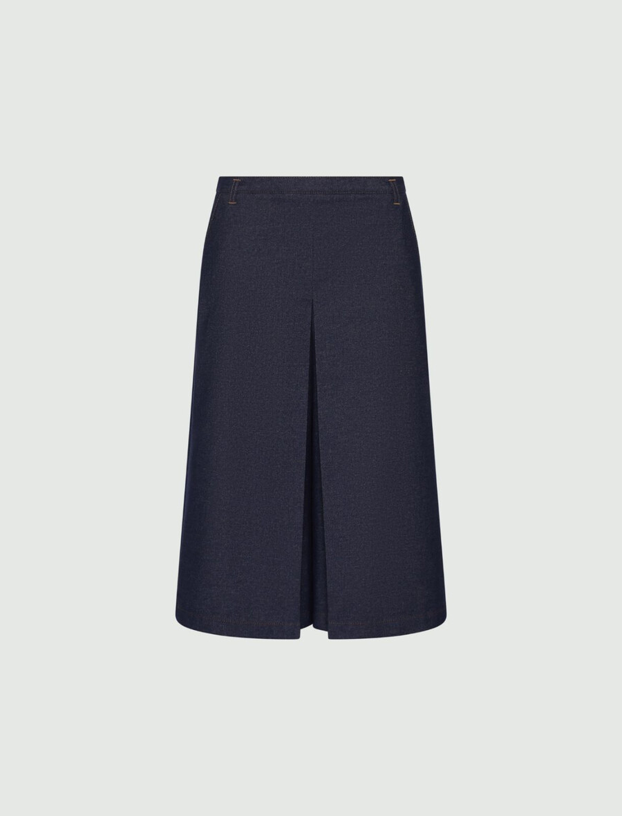 hochgeschnittene culottes aus stretch-baumwolle – marineblau
