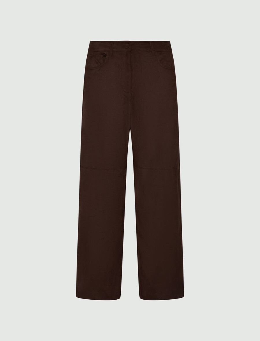 weite stretch-jersey-hose – schokolade