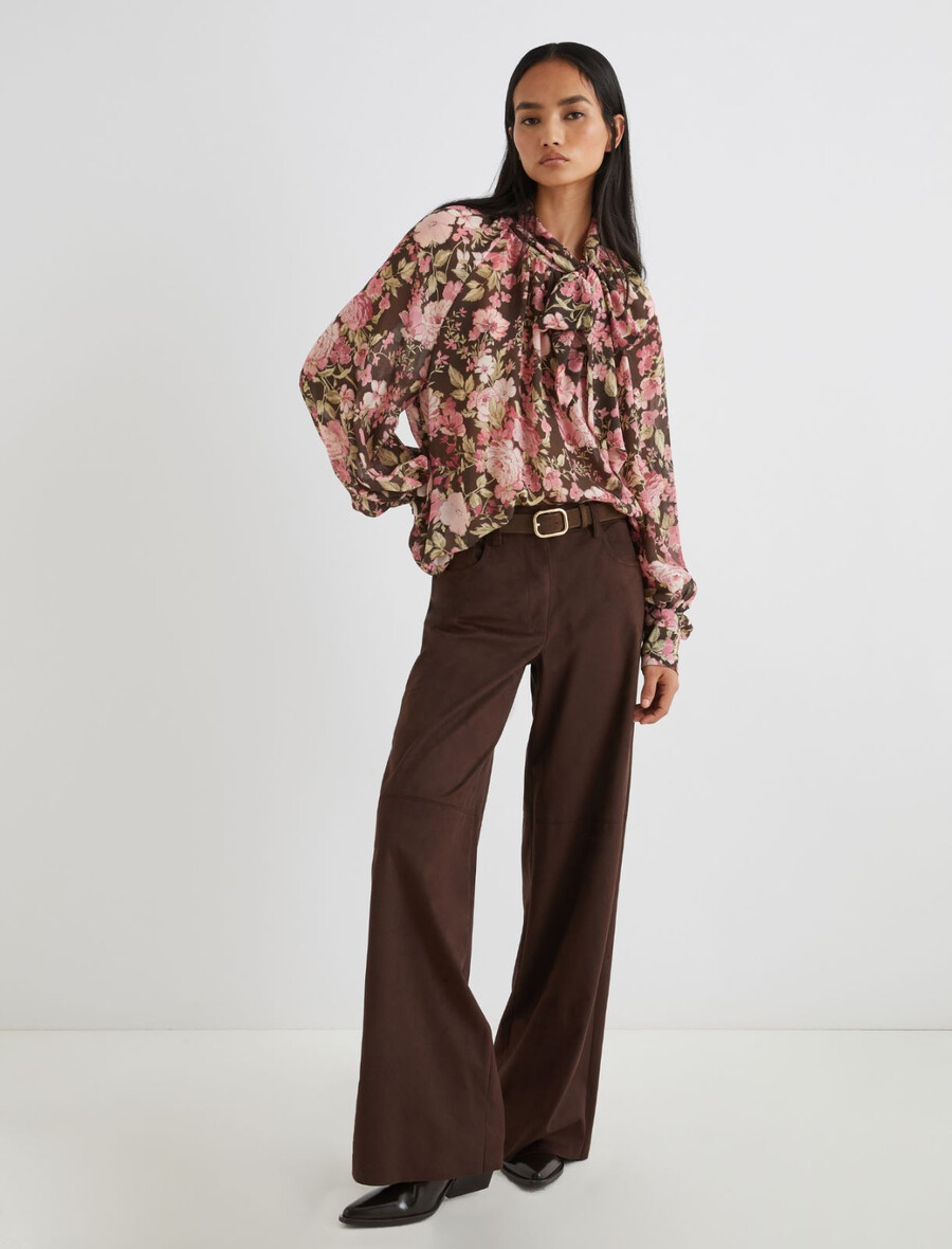 weite stretch-jersey-hose – schokolade