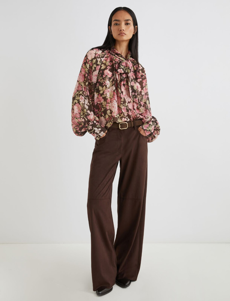 weite stretch-jersey-hose – schokolade