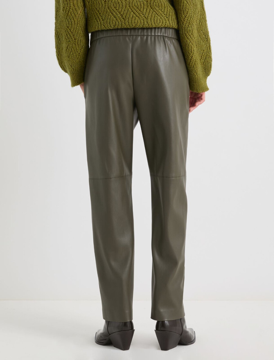 beschichtete jerseyhose in karottenform – militÄrgrÜn